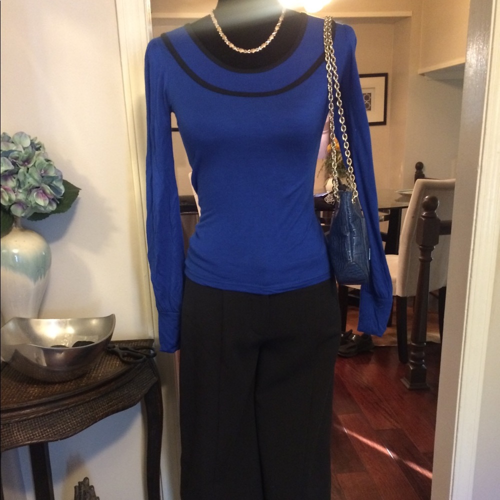Alice Temperley Royal Blue and Black Top